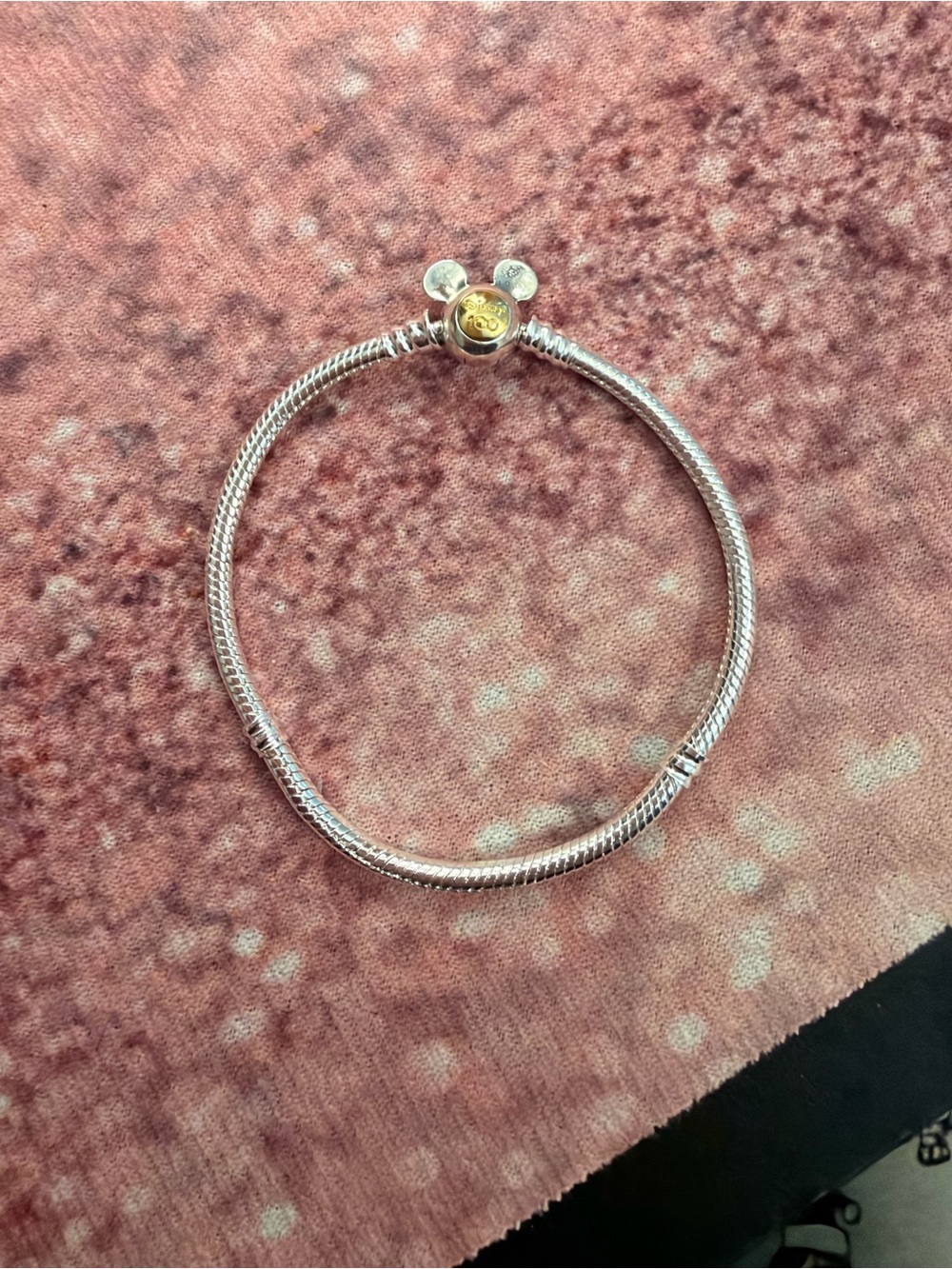 Two-Tone Silver Chain Bracelet with Gold Accent Charm